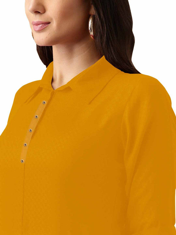 Yellow Coloured Fancy Designer Rayon Kurti!!