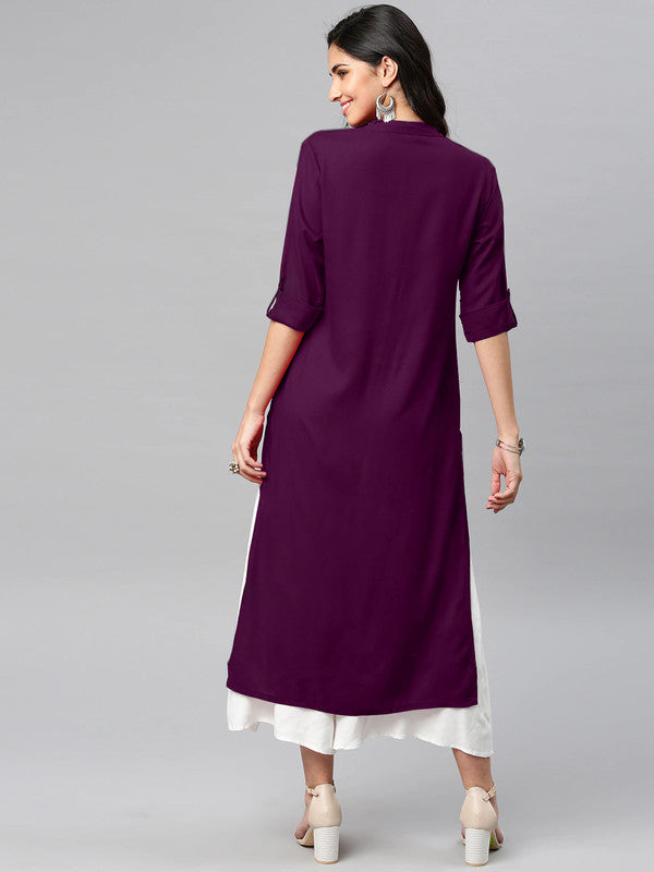 Wine Coloured Fancy Designer Rayon Kurti!!