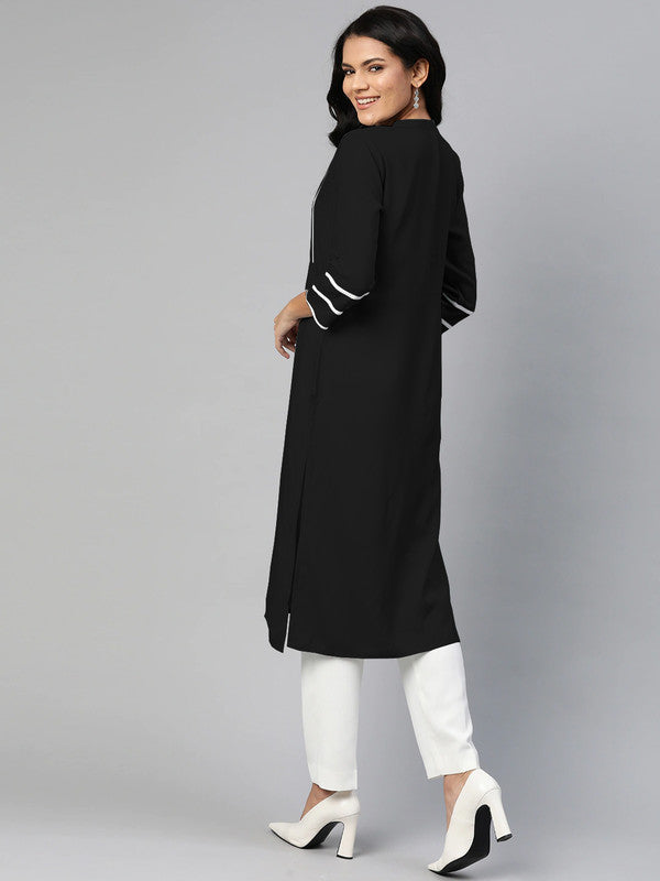 Black Coloured Fancy Designer Rayon Kurti!!