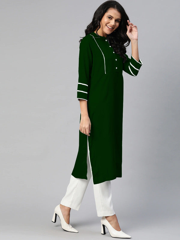 Green Coloured Fancy Designer Rayon Kurti!!