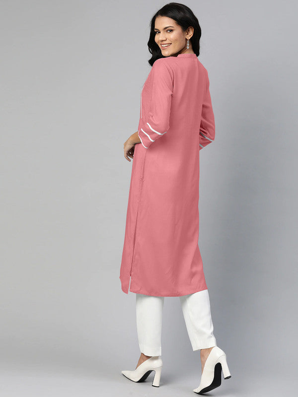 Pink Coloured Fancy Designer Rayon Kurti!!