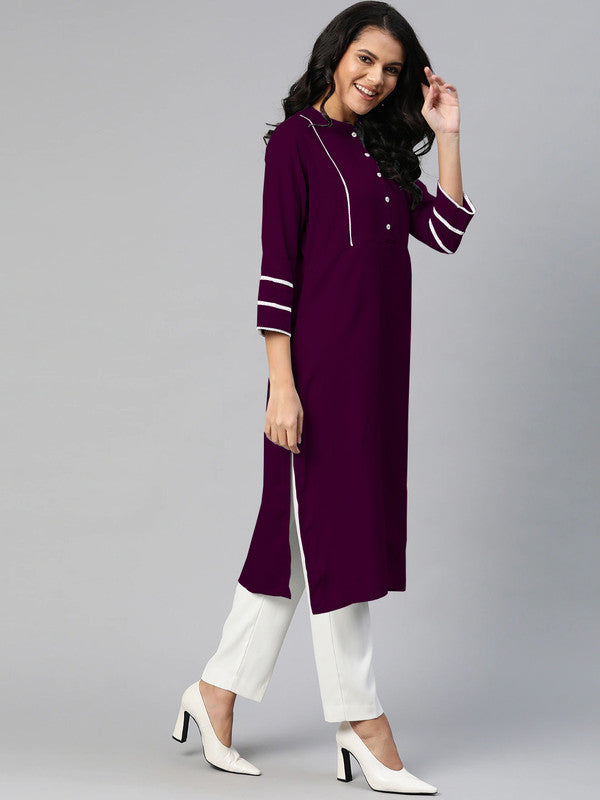 Wine Coloured Fancy Designer Rayon Kurti!!