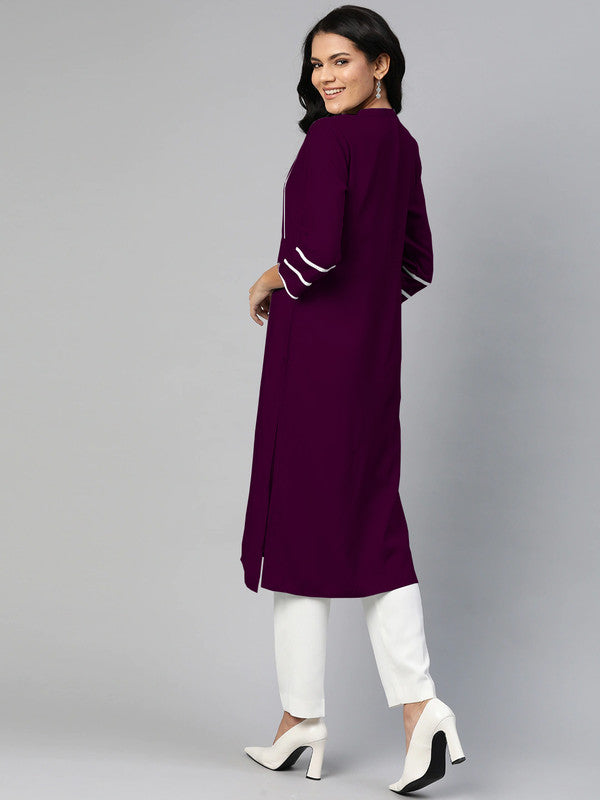 Wine Coloured Fancy Designer Rayon Kurti!!