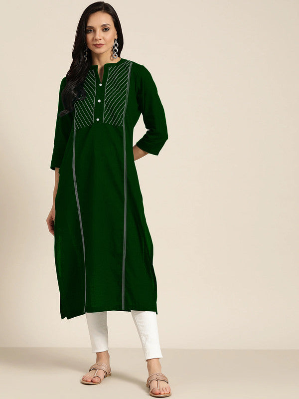 Green Coloured Fancy Designer Rayon Kurti!!