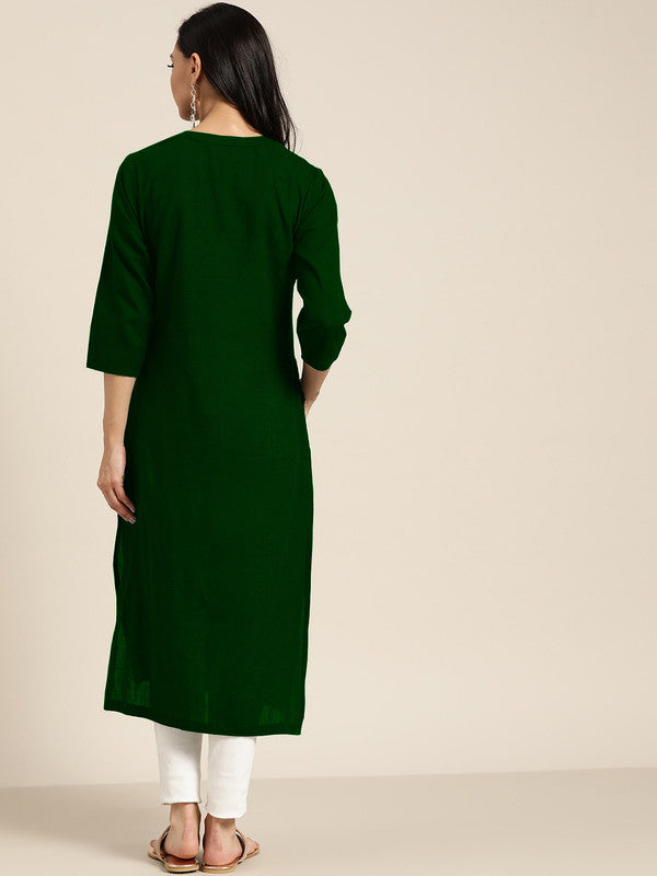 Green Coloured Fancy Designer Rayon Kurti!!