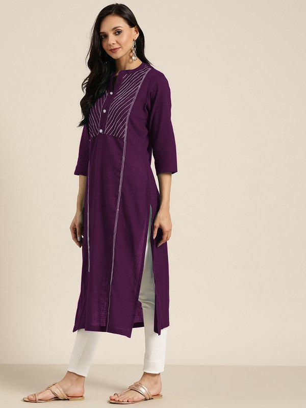 Wine Coloured Fancy Designer Rayon Kurti!!