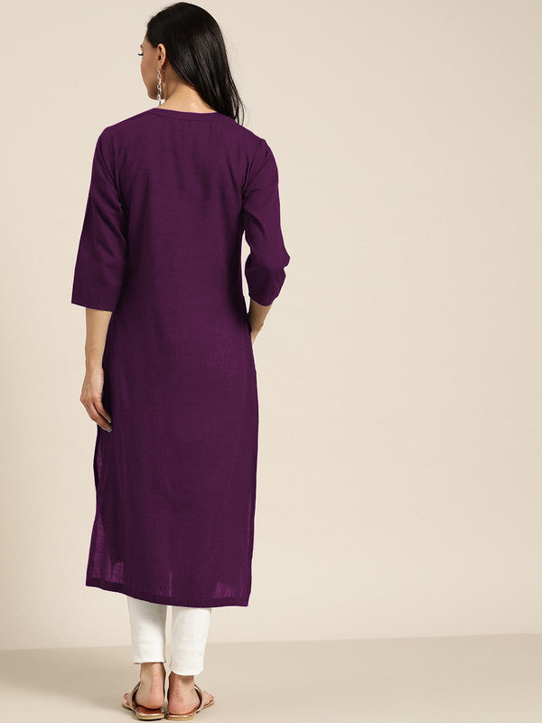 Wine Coloured Fancy Designer Rayon Kurti!!