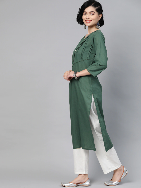 Green Coloured Fancy Designer Rayon Kurti!!