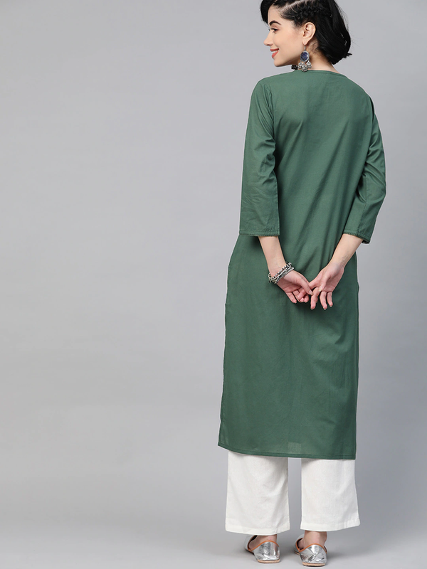 Green Coloured Fancy Designer Rayon Kurti!!