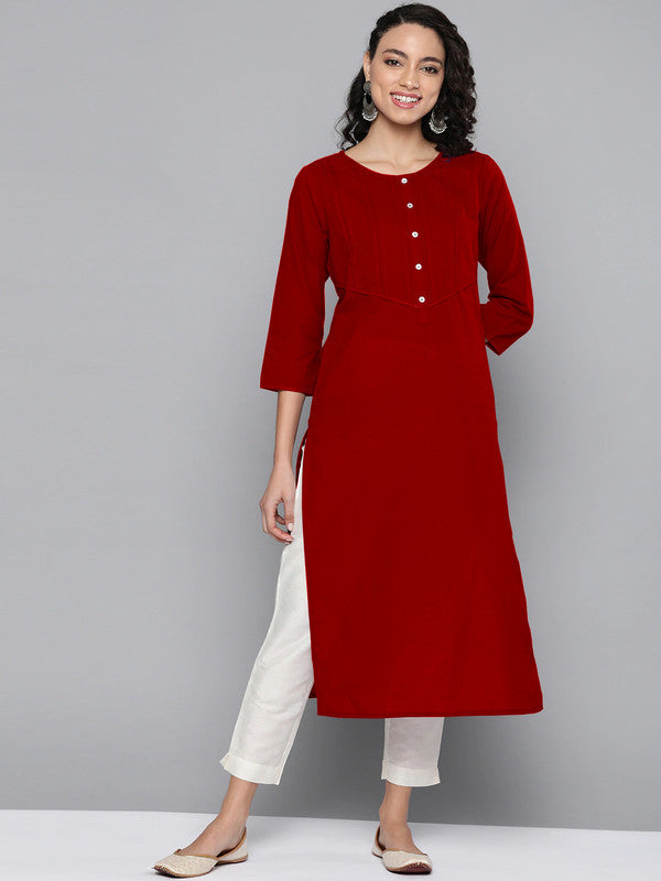 Maroon Coloured Fancy Designer Rayon Kurti!!