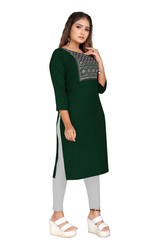 Green Coloured Fancy Designer Rayon Kurti!!