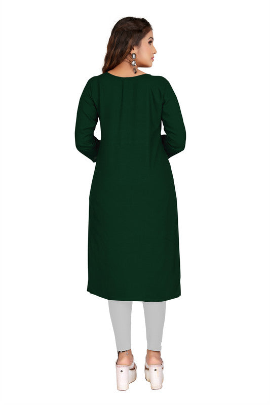 Green Coloured Fancy Designer Rayon Kurti!!