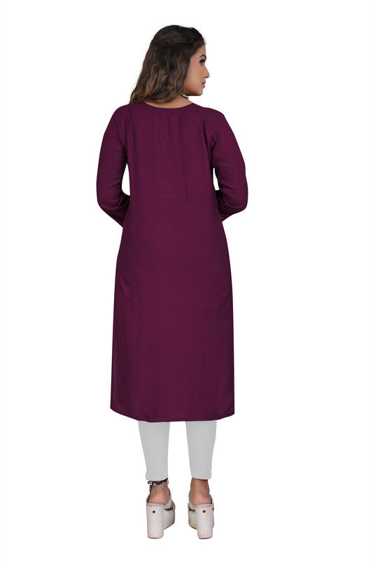 Wine Coloured Fancy Designer Rayon Kurti!!