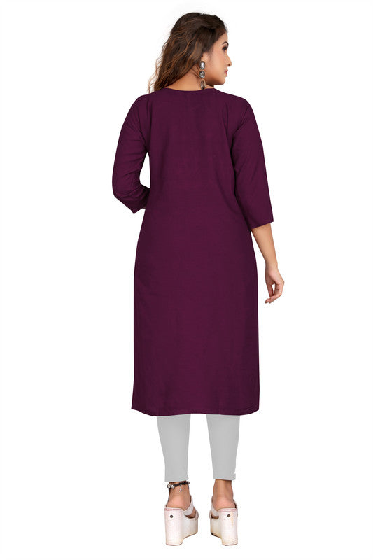 Wine Coloured Fancy Designer Rayon Kurti!!