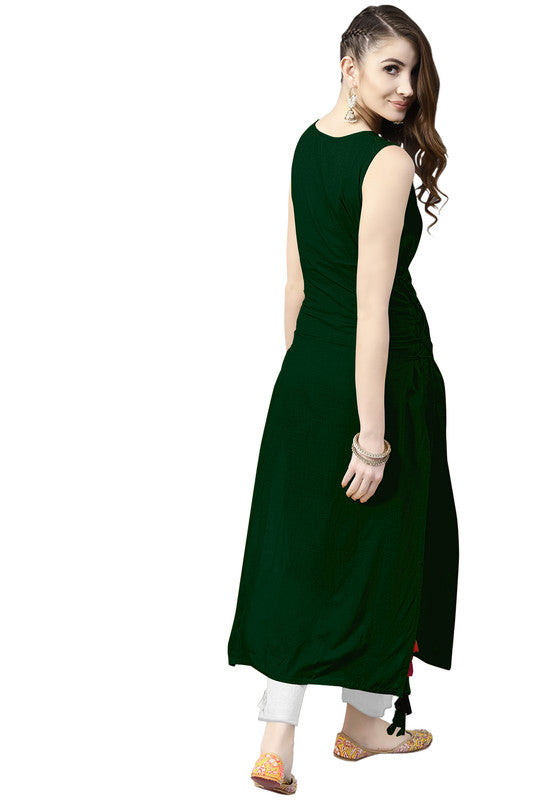 Green Coloured Fancy Designer Rayon Kurti!!