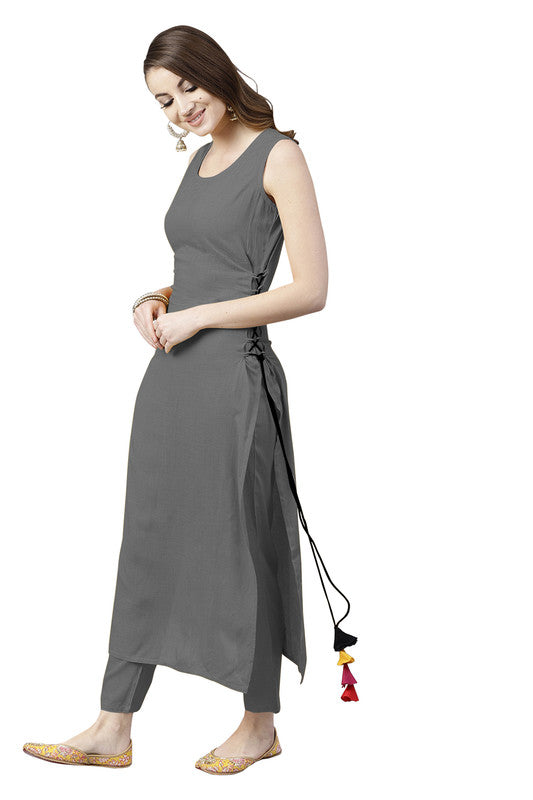 Grey Coloured Fancy Designer Rayon Kurti!!