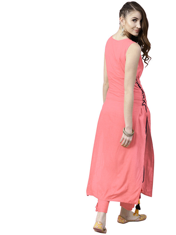 Pink Coloured Fancy Designer Rayon Kurti!!