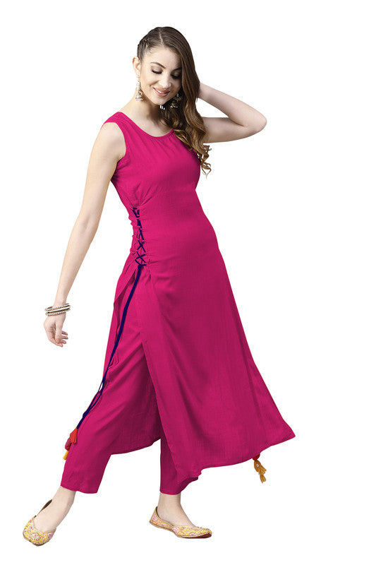 Rani Coloured Fancy Designer Rayon Kurti!!