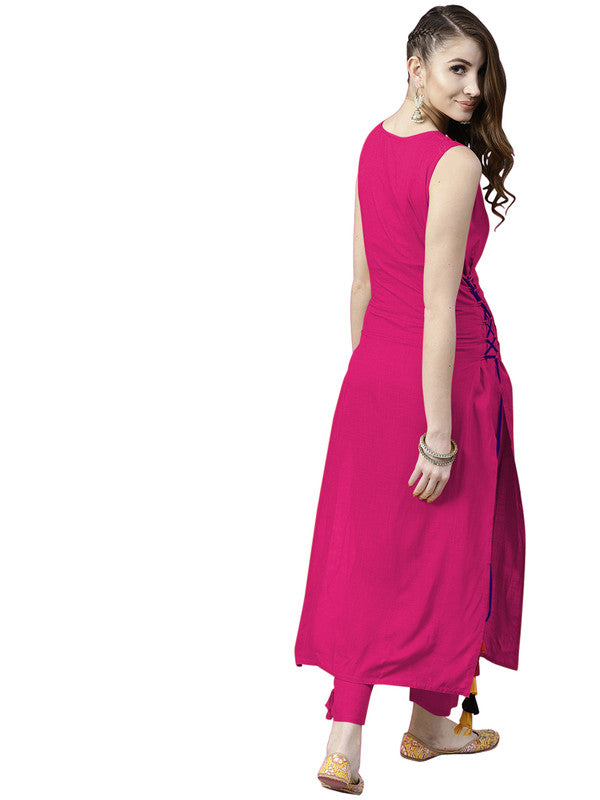 Rani Coloured Fancy Designer Rayon Kurti!!