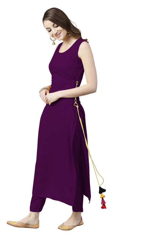 Wine Coloured Fancy Designer Rayon Kurti!!