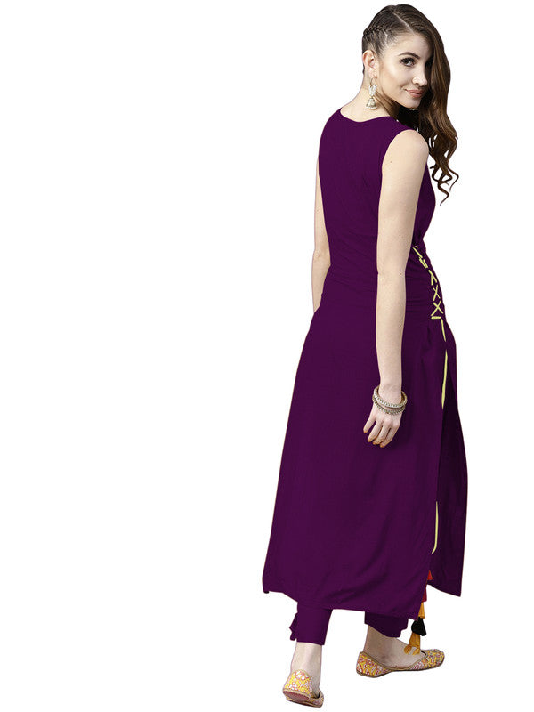 Wine Coloured Fancy Designer Rayon Kurti!!