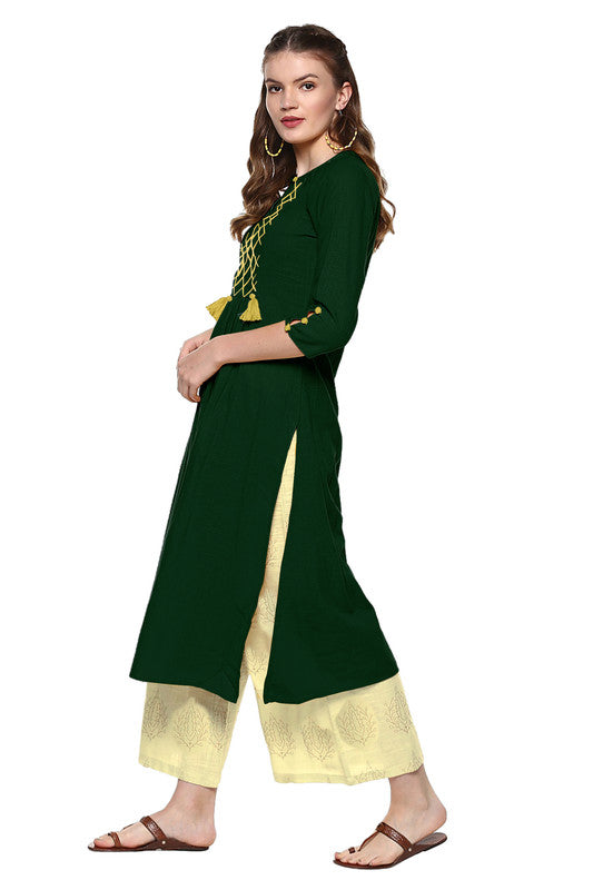 Green Coloured Fancy Designer Rayon Kurti!!