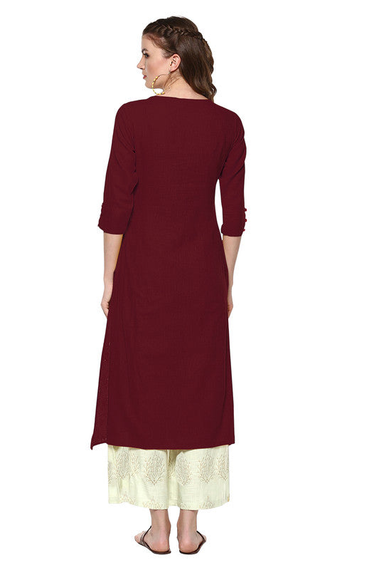 Maroon Coloured Fancy Designer Rayon Kurti!!