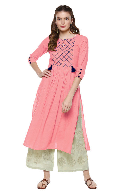 Pink Coloured Fancy Designer Rayon Kurti!!