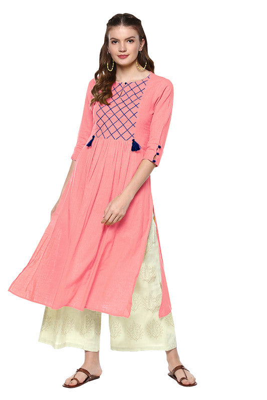 Pink Coloured Fancy Designer Rayon Kurti!!