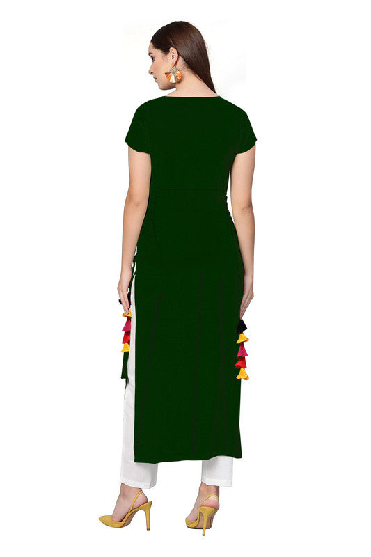 Green Coloured Fancy Designer Rayon Kurti!! – Royskart