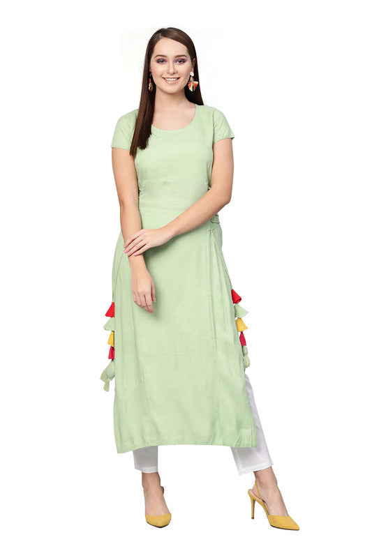 Pista Coloured Fancy Designer Rayon Kurti!!