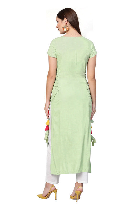 Pista Coloured Fancy Designer Rayon Kurti!!