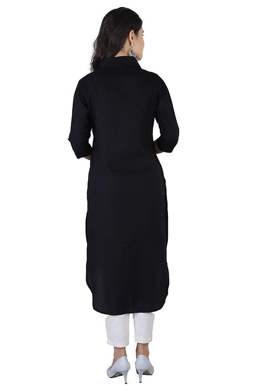 Black Coloured Fancy Designer Rayon Kurti!!