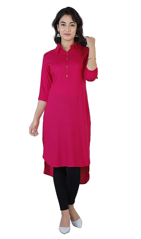 Rani Coloured Fancy Designer Rayon Kurti!!