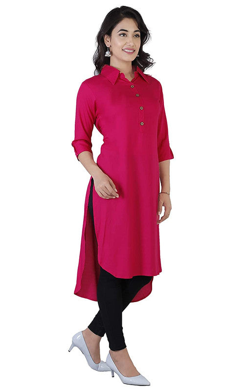 Rani Coloured Fancy Designer Rayon Kurti!!