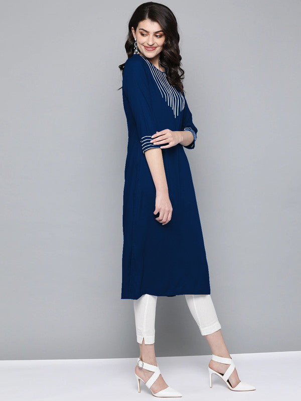 Blue Coloured Fancy Designer Rayon Kurti!!