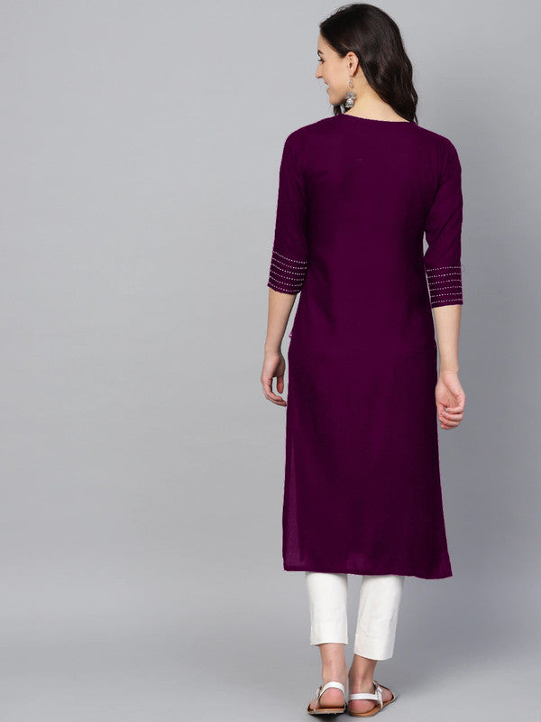 Wine Coloured Fancy Designer Rayon Kurti!!