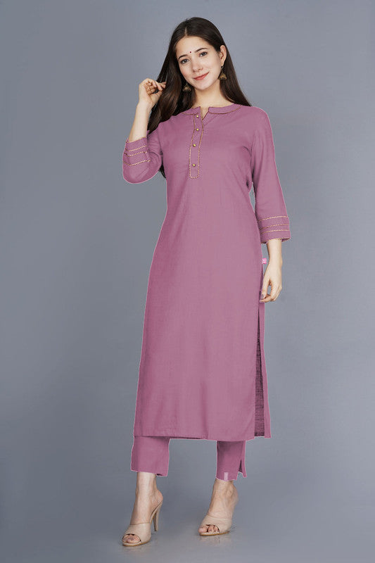 Dark Pink Coloured Fancy Designer Rayon Kurti with Bottom!!