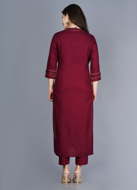 Maroon Coloured Fancy Designer Rayon Kurti with Bottom!!