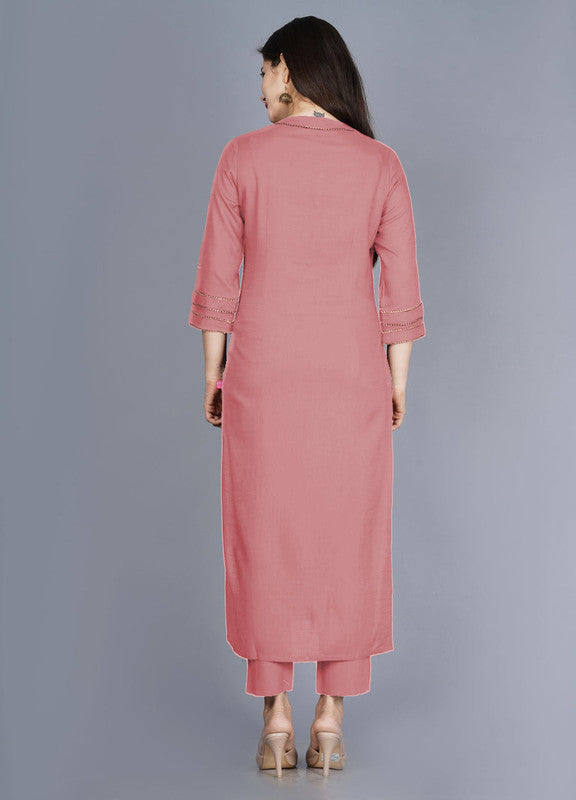 Pink Coloured Fancy Designer Rayon Kurti with Bottom!!