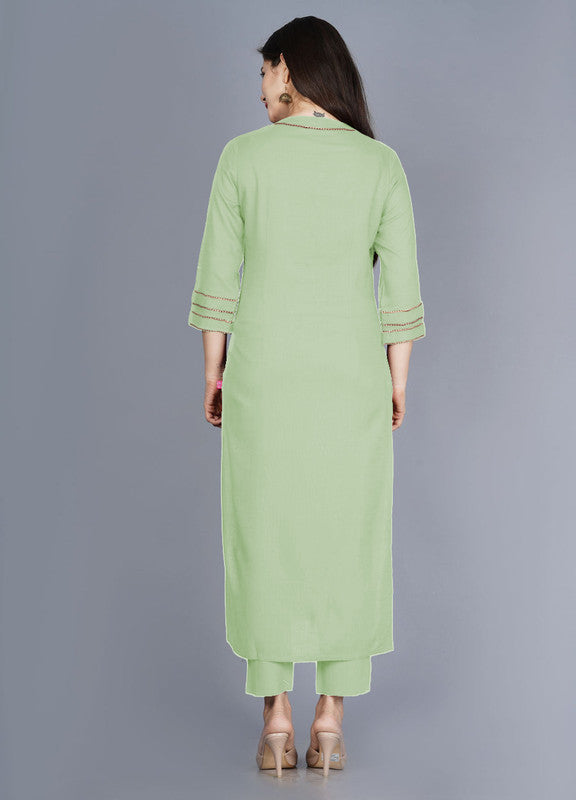 Pista Coloured Fancy Designer Rayon Kurti with Bottom!!