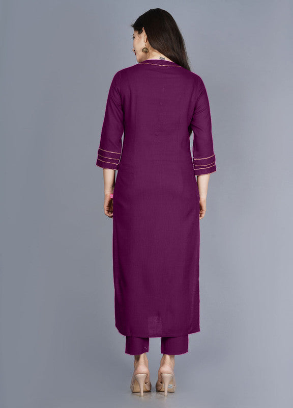 Wine Coloured Fancy Designer Rayon Kurti with Bottom!!