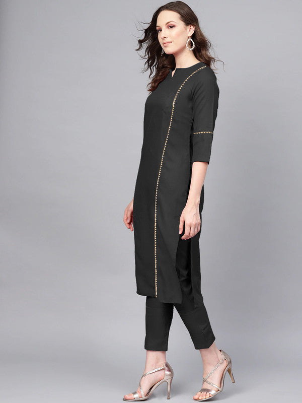 Black Coloured Fancy Designer Rayon Kurti!!