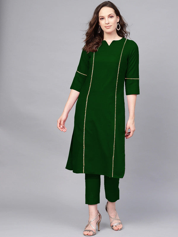 Green Coloured Fancy Designer Rayon Kurti!!