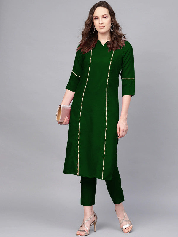 Green Coloured Fancy Designer Rayon Kurti!!