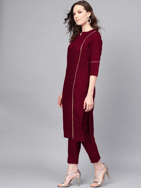 Maroon Coloured Fancy Designer Rayon Kurti!!