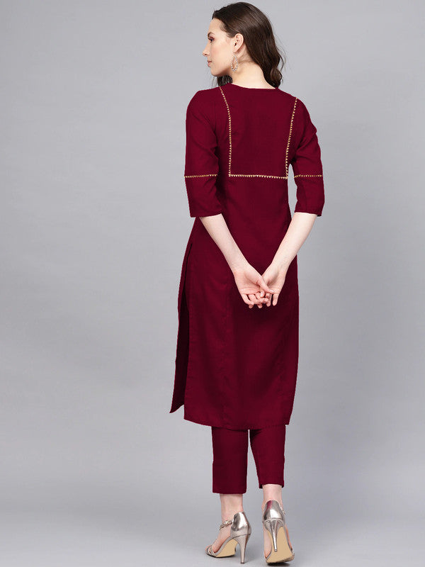 Maroon Coloured Fancy Designer Rayon Kurti!!