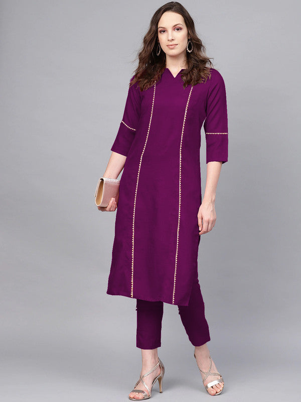 Wine Coloured Fancy Designer Rayon Kurti!!