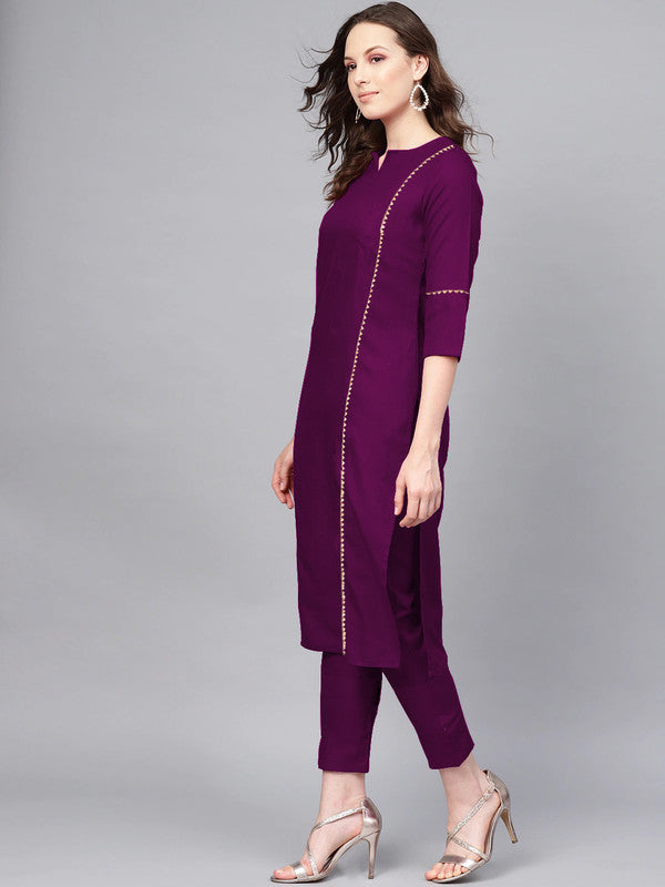 Wine Coloured Fancy Designer Rayon Kurti!!