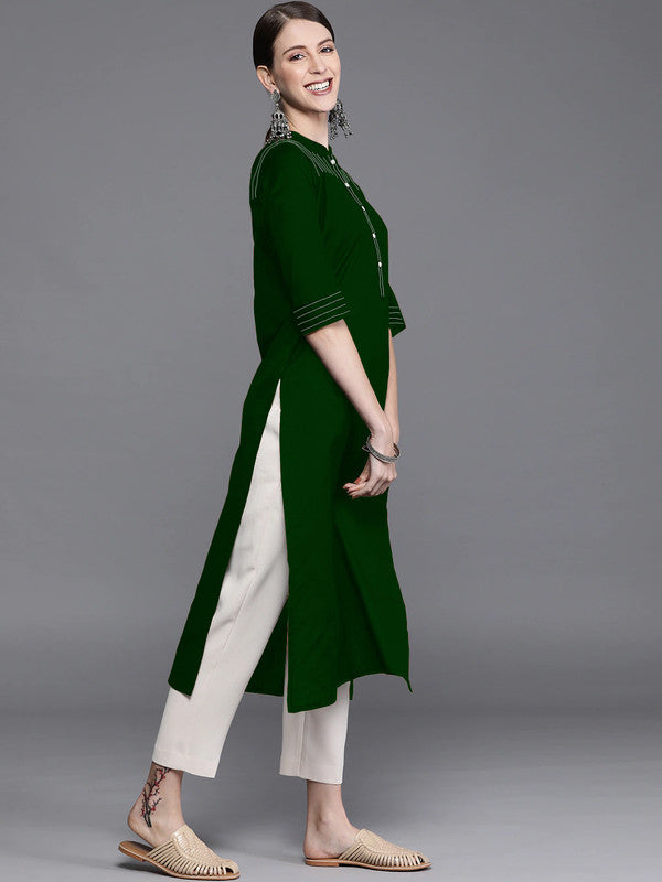 Green Coloured Fancy Designer Rayon Kurti!!